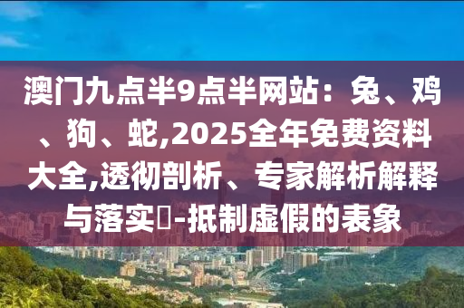 澳門九點半9點半網(wǎng)站：兔、雞、狗、蛇,2025全年免費資料大全,透徹剖析、專家解析解釋與落實?-抵制虛假的表象
